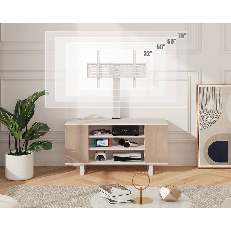 FITUEYES Modern TV Stand for 32-70 inch TVs with Open Shelves Media Console