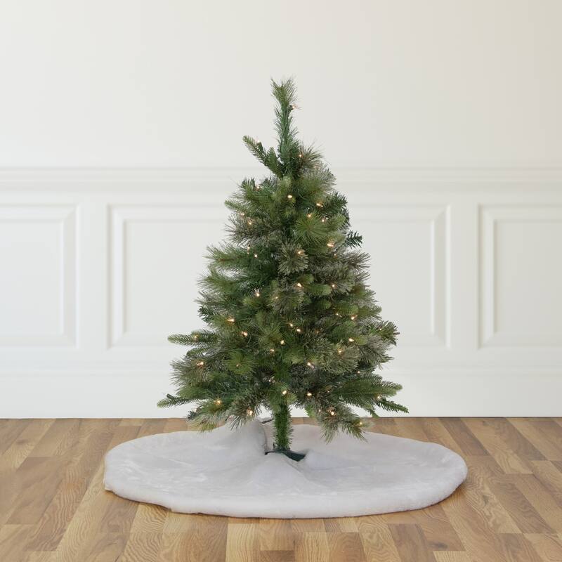 3' Kingston Cashmere Pine Full Artificial Christmas Tree, Clear Lights - 3 Foot