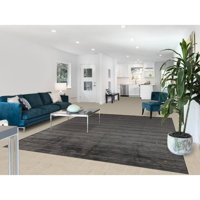 Hand Knotted Oriental 100% Wool Carpet Tribal Tribal Greys & Charcoal Gabbeh Area Rug - 10' 0'' X 8' 0''