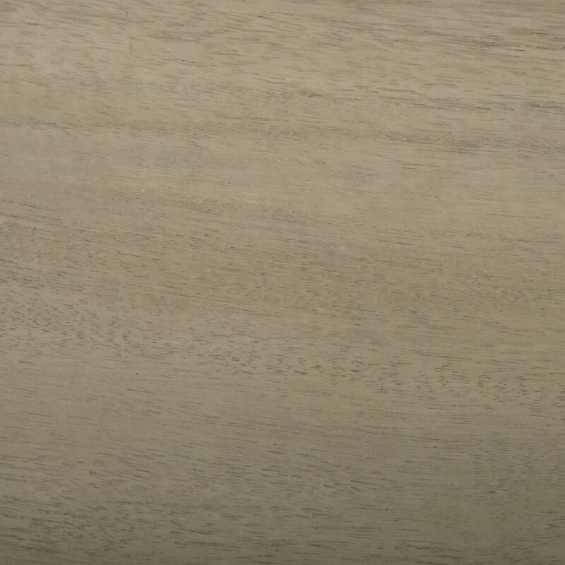 Roomfitters Farmhouse Acacia Wood Dining Bench with Slat Top and Hand Crafted Finish, Light Grey Oak Wood