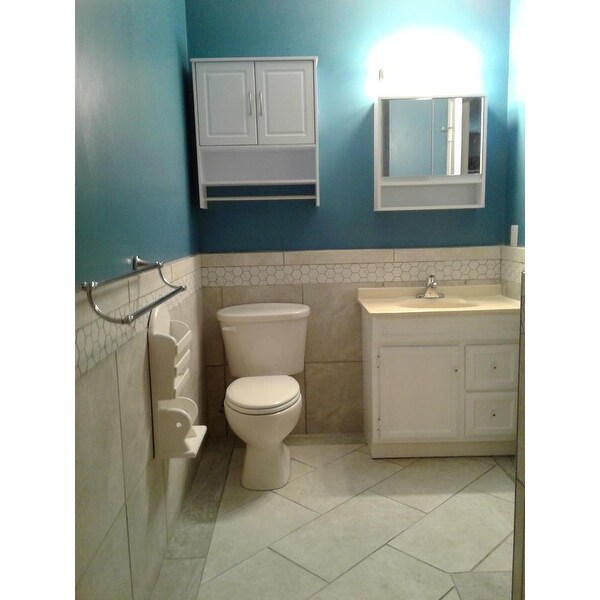 Top Product Reviews For Bathroom White Water Resistant Laminate Wall Cabinet With Towel Rack 12427041 Overstock