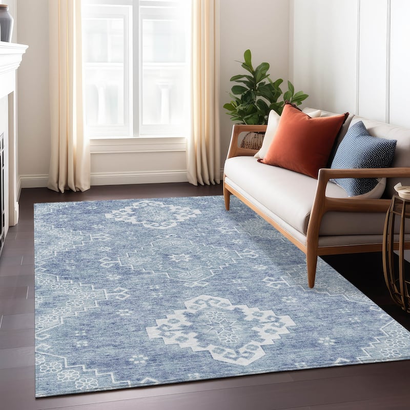Machine Washable Indoor/ Outdoor Chantille Traditional Boho Rug