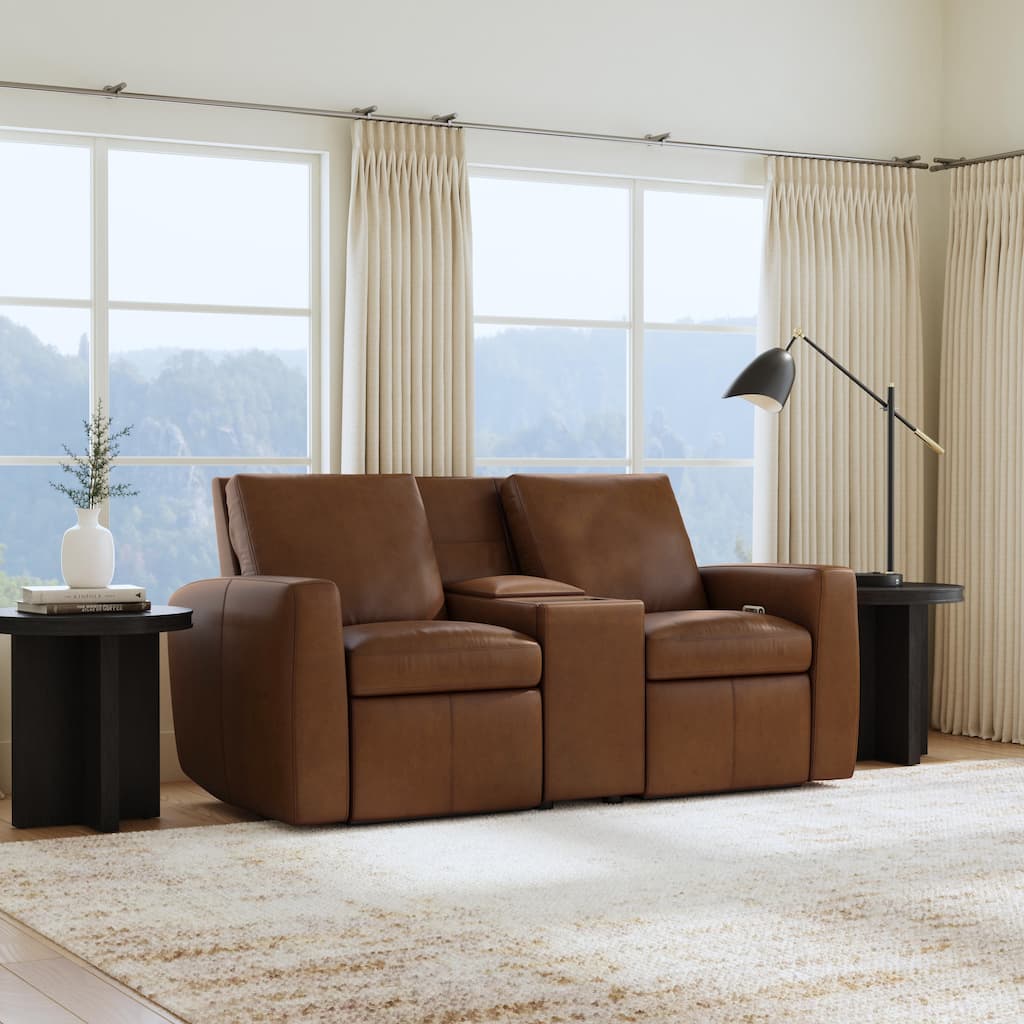 Arina Fawn Power Reclining Loveseat with Console by Flexsteel - 75" x 40" x 39"