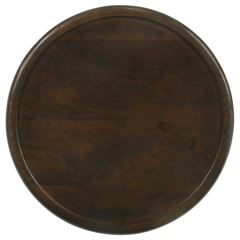 Krish 24-inch Round Mango Wood Side Table