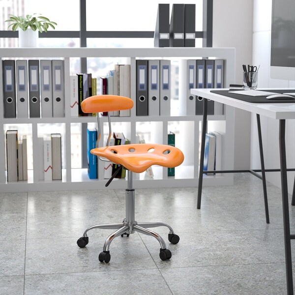 Vibrant Cherry Tomato and Chrome Swivel Task Office Chair with