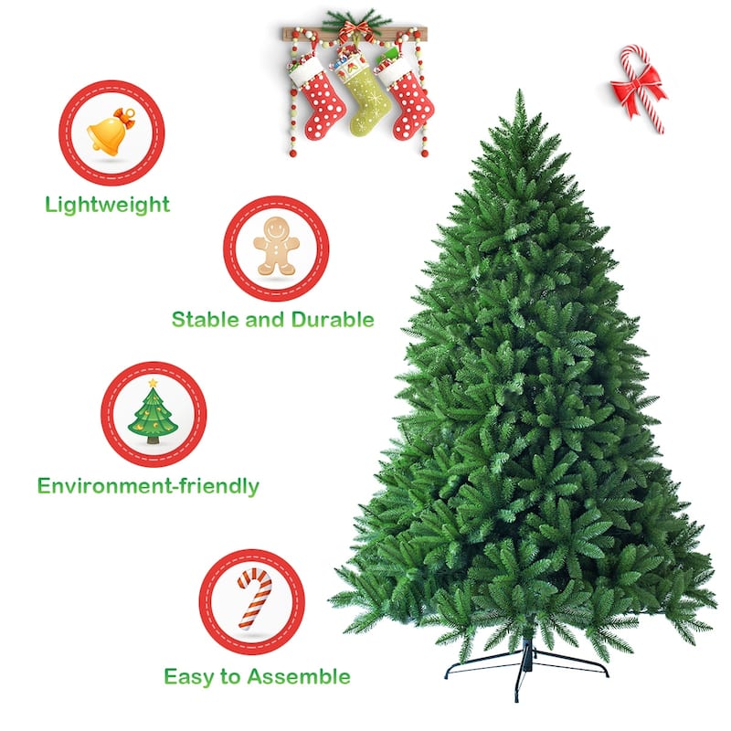Costway 7.5ft Artificial Christmas Fir Tree 1968 Branch Tips - 7.5 FT