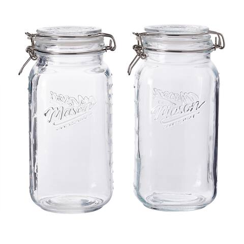 Mason Craft & More 2-liter Glass Mason Jar with Lid (Set of 2)