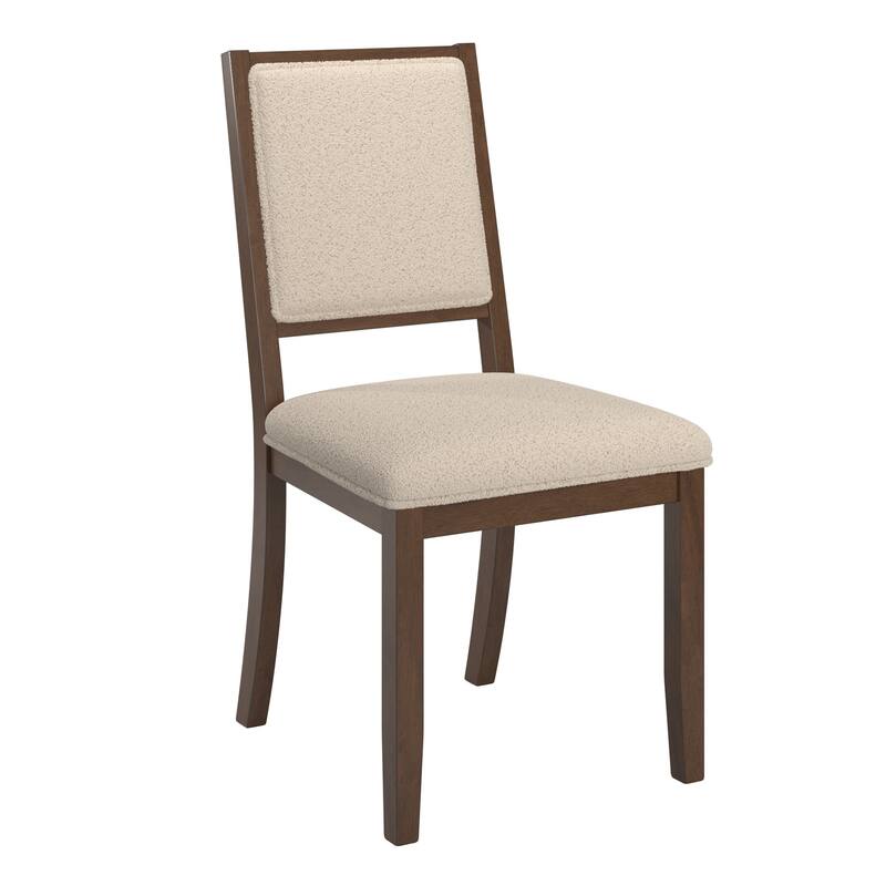 Harstad Wood Finish Cream Boucle Fabric Dining Chair (Set of 2) by iNSPIRE Q Modern