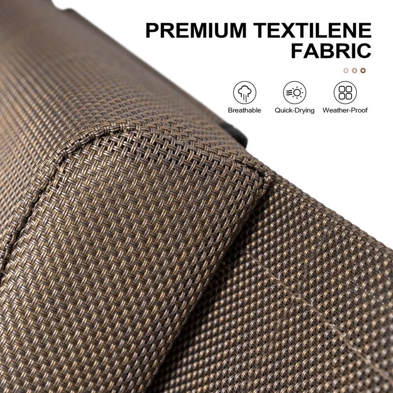 Crestlive Products Outdoor Adjustable Reclining Chaise Lounge Chair with Armrest