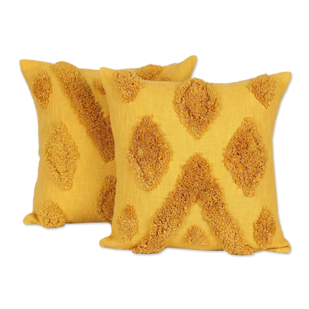 Novica Handmade Odds Are Embroidered Cotton Cushion Covers (Pair)