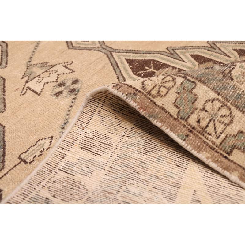 ECARPETGALLERY Hand-knotted Antalya Vintage Beige Wool Rug - 3'5 x 4'9