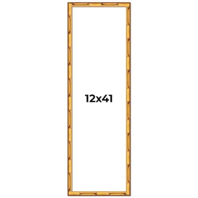 12x41 Frame Gold Bamboo Picture Frame Modern Photo Frame Includes UV Acrylic Shatter Guard Front Acid Free Foam Backing Board