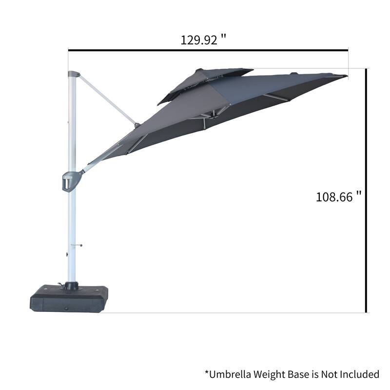 Clihome 11ft Patio Cantilever Octagonal Outdoor Umbrella With Umbrella Cover
