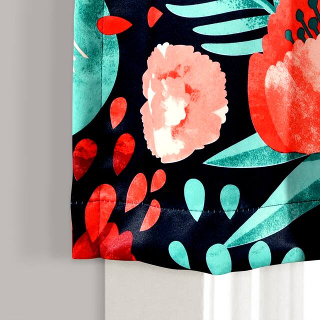 Porch & Den Egger Poppy Pattern Room Darkening Window Curtain Valance