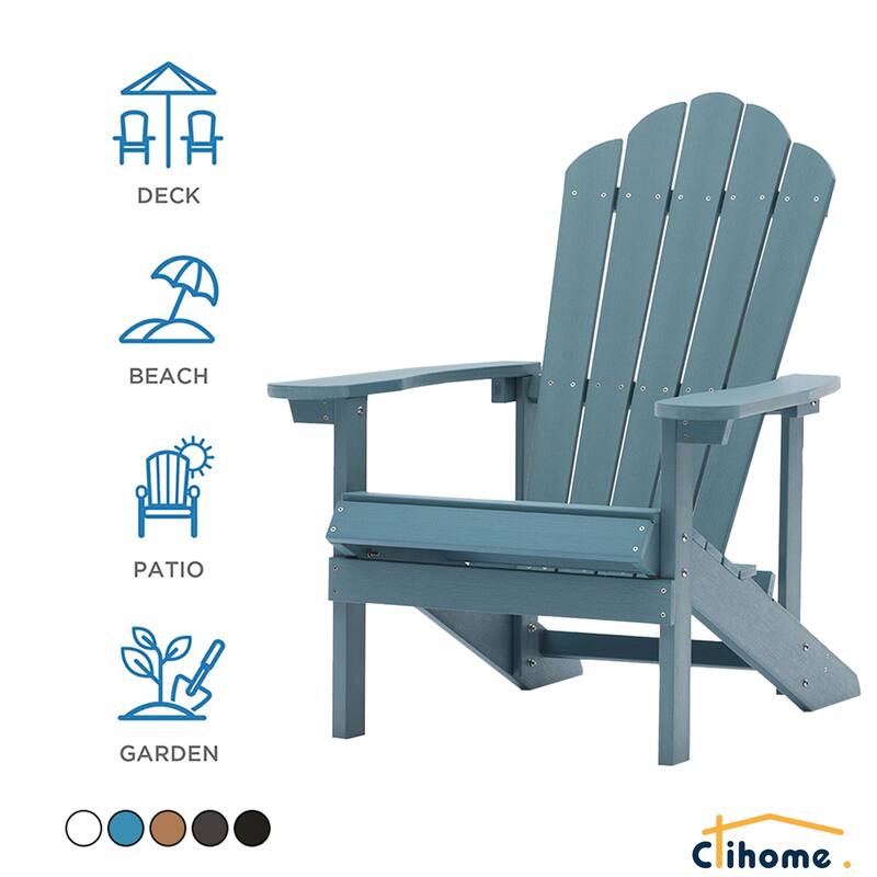 Clihome Outdoor Patio Slat HIPS Adirondack Chair