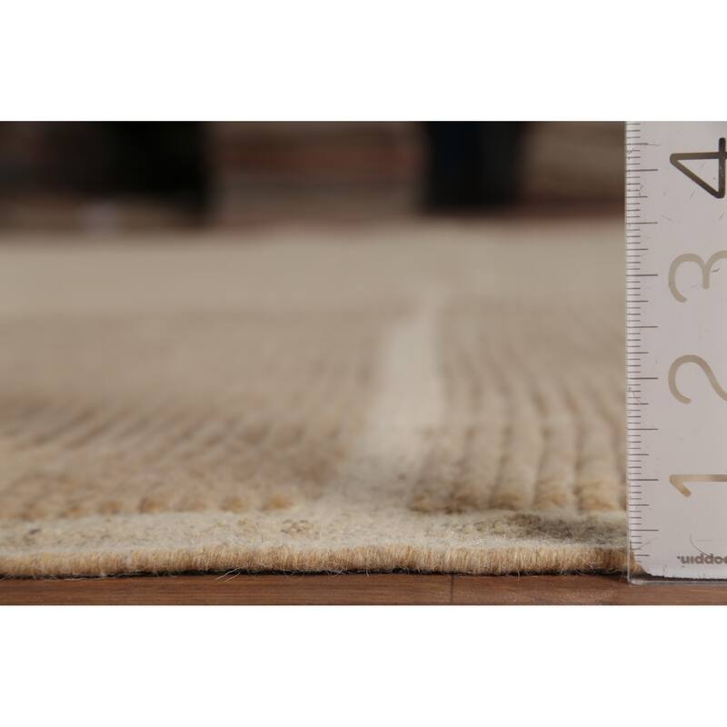 Hand Knotted Oriental 100% Wool Carpet Modern All-Over Beige & Ivories Moroccan Area Rug - 12' 2'' X 9' 0''