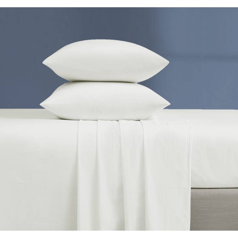 Brooklyn Loom Essential Cotton Sheet Set - Twin XL - White