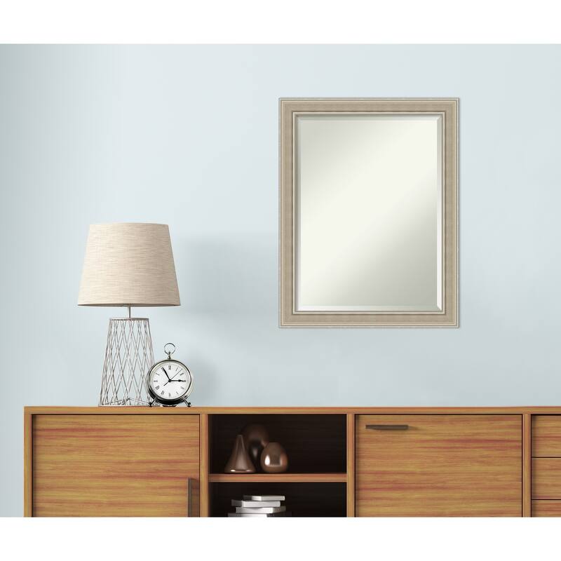 Mezzo Silver Beveled Wood Framed Wall Mirror - Mezzo Silver