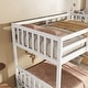 preview thumbnail 13 of 12, Twin Over Twin Rubber Wood Bunk Bed w/ 2 Drawers, Convertible into 2 Twin Beds w/ Ladder & Safety Guardrails, Grey