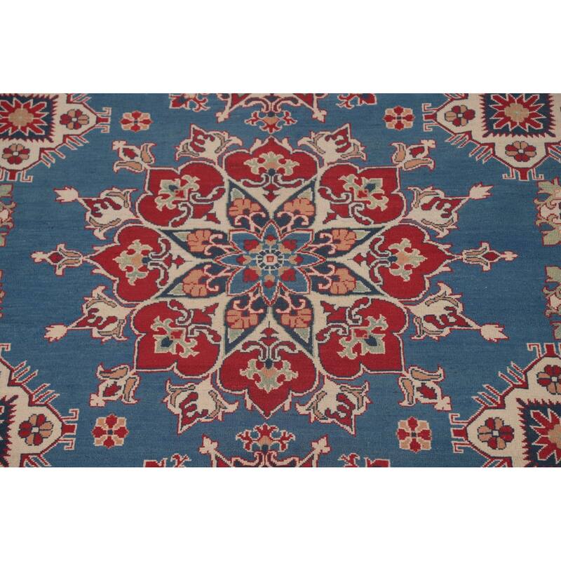 Blue Kazak Oriental Area Rug Handmade Bedroom Wool Carpet - 8'5" x 10'7"