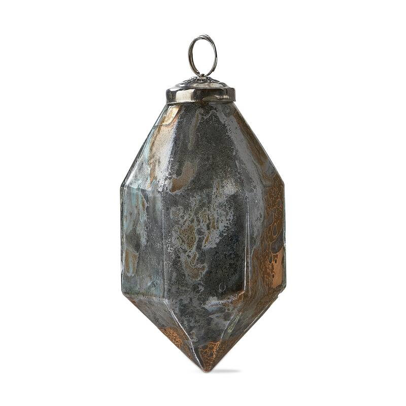 Lustrous Yellow Faceted Glass Ornament 4 In for Christmas Tree - Elegant Holiday Decor - Easy Dust Clean - 3 In H