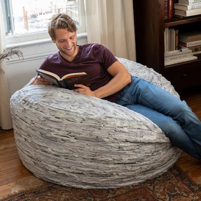 Jaxx 4' Foot Large Bean Bag Chair and Lounger for Teens and Young Adults - Luxe Faux Synthetic Fur