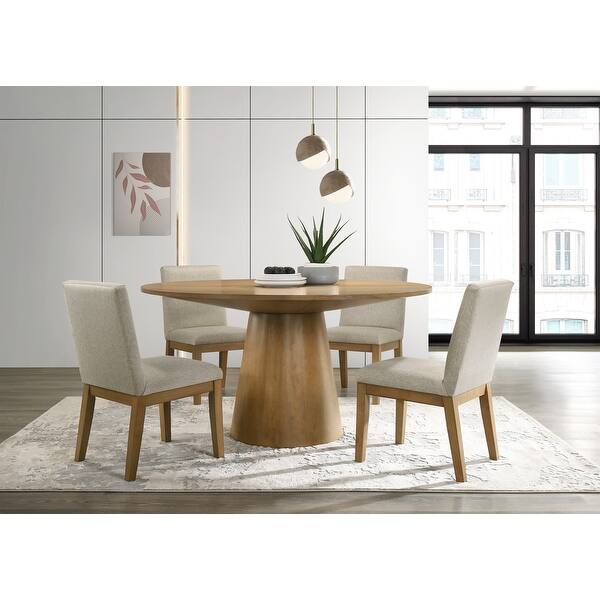 5 Piece Round Dining Table Set with Chairs - Bed Bath & Beyond - 38881895