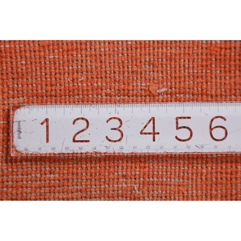 Hand Knotted Oriental 100% Wool Carpet Modern Solid Oranges & Rust Gabbeh Area Rug - 12' 1'' X 9' 0''