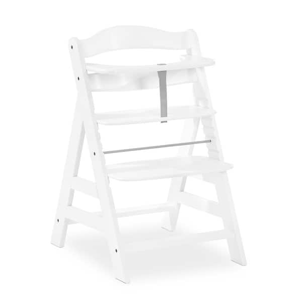 slide 2 of 8, hauck Alpha+ Grow Along Adjustable Wooden Baby High Chair Seat, Beechwood, White - 16.5