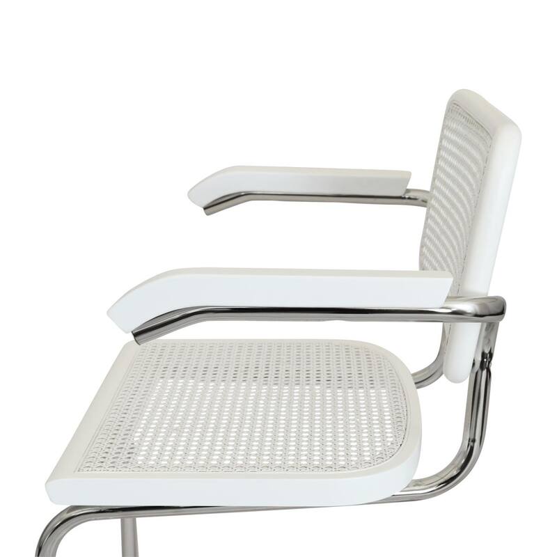 Breuer Chair Company Marcel Breuer Cesca Cane Cantilever Armchair Arm Chair w/ Chrome Steel Frame (Various Wood & Cane Colors)