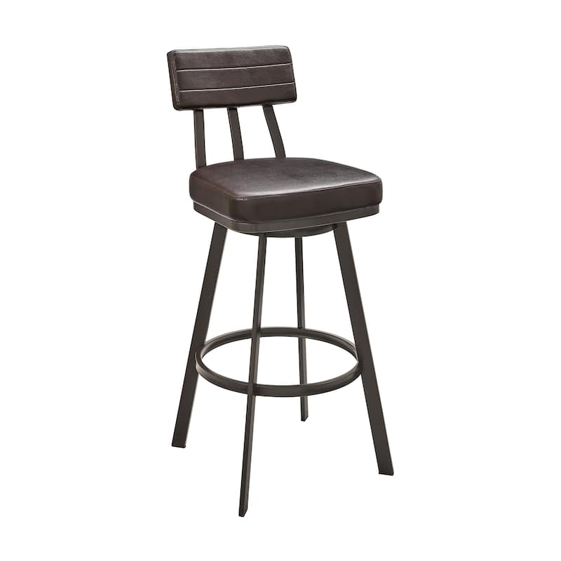 Jinab Upholstered Metal Swivel Bar or Counter Height Bar Stool