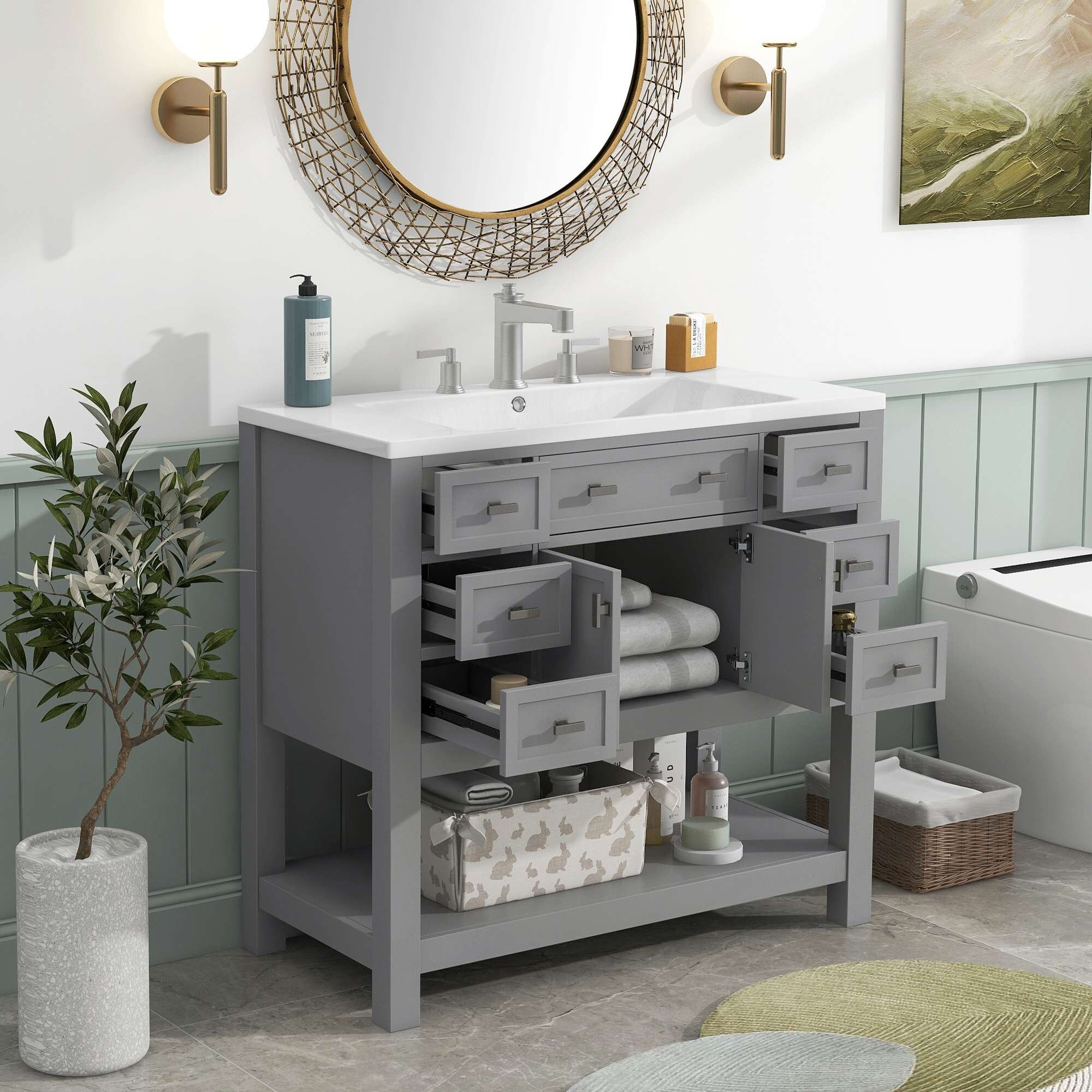 36 bathroom top vanity with top