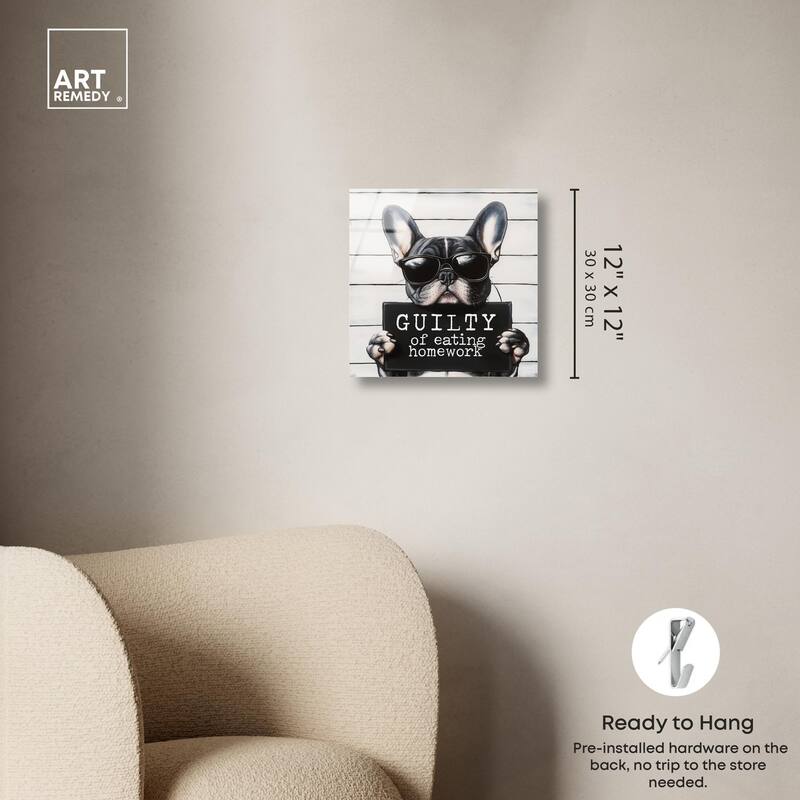 Guilty of Eating Homework Acrylic by Art Remedy, Ready to Hang