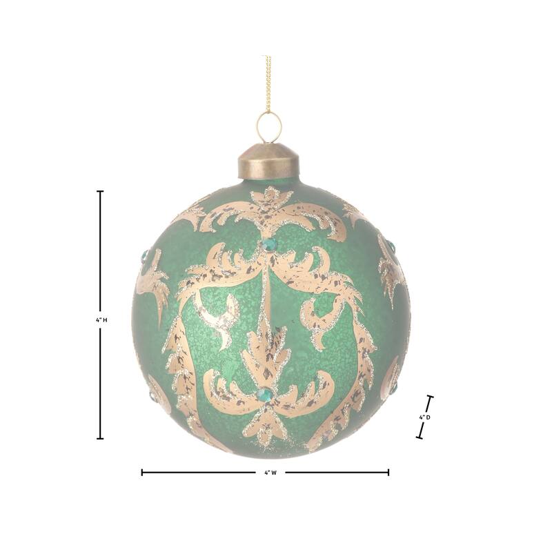 4" Glass Highlands Ball Ornament Set of 3