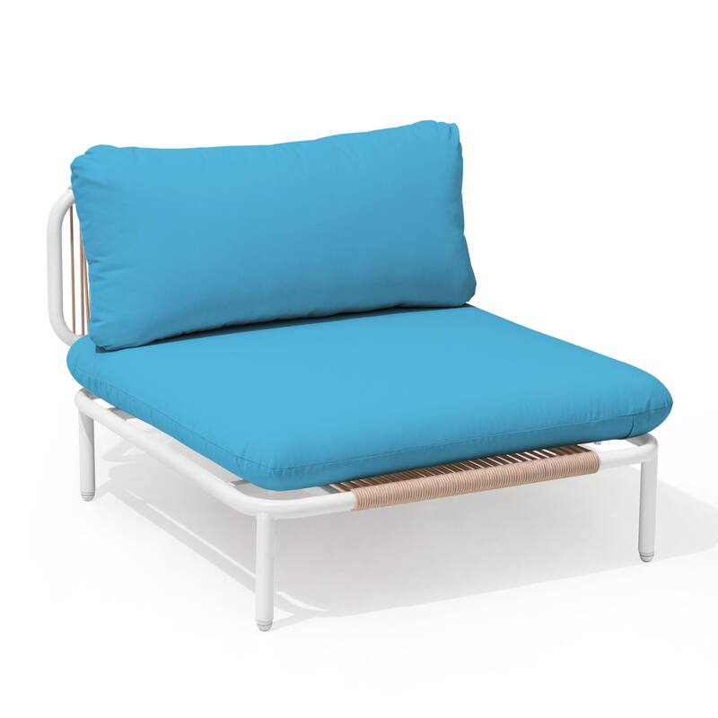 Outdoor Cushioned Sectional Sofa Chat Set Patio Furniture Conversation Set, Free Combination