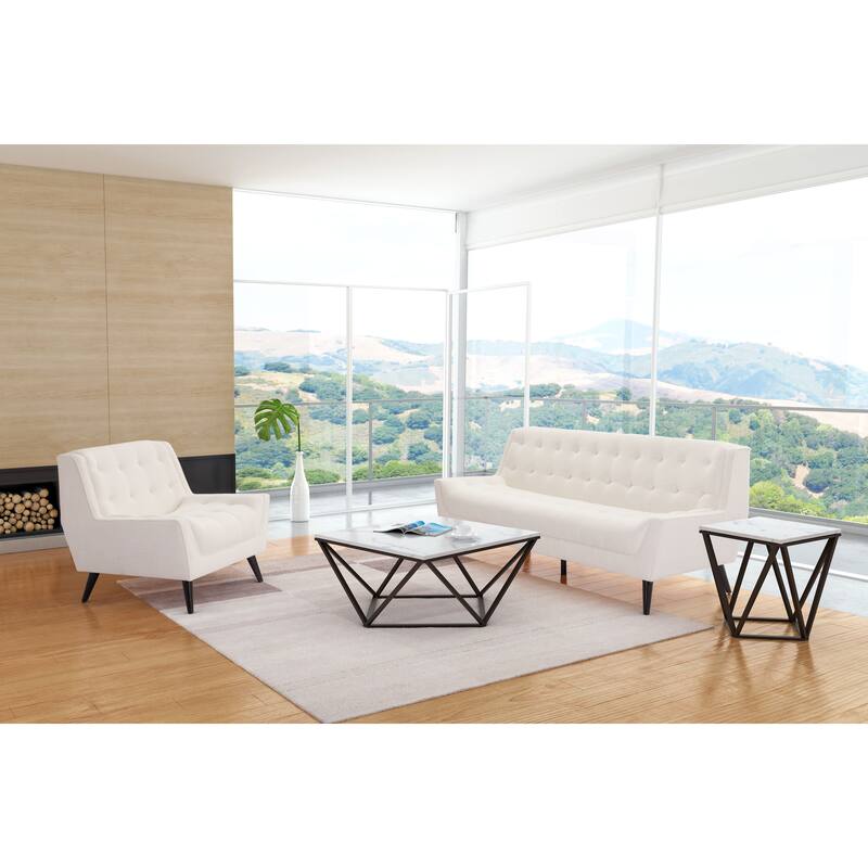 Tintern Coffee Table White & Antique Brass