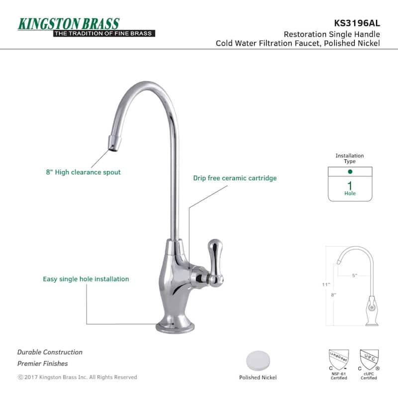 Restoration Single Handle Water Filtration Faucet