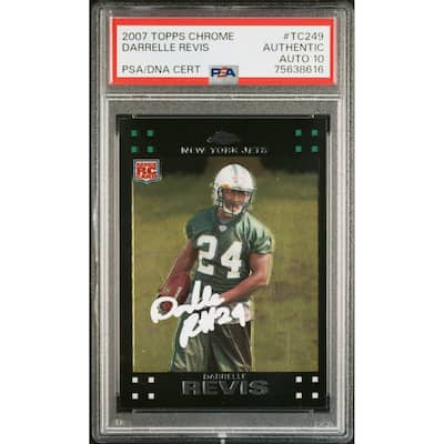 Darrelle Revis 2007 Topps Chrome Signed Rookie Card #TC249 Auto Graded PSA 10 B - 8'6" x 11'6"