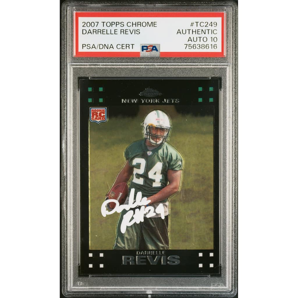 Darrelle Revis 2007 Topps Chrome Signed Rookie Card #TC249 Auto Graded PSA 10 B - 8'6" x 11'6"