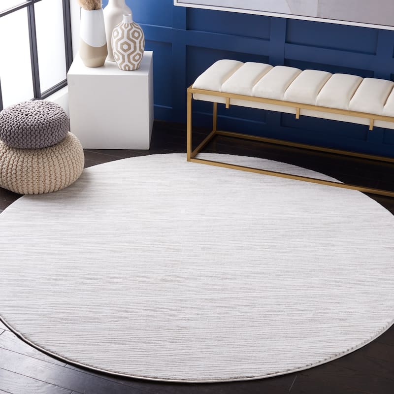 SAFAVIEH Vision Tanasa Modern Ombre Tonal Rug - 5' Round - Ivory Grey/-
