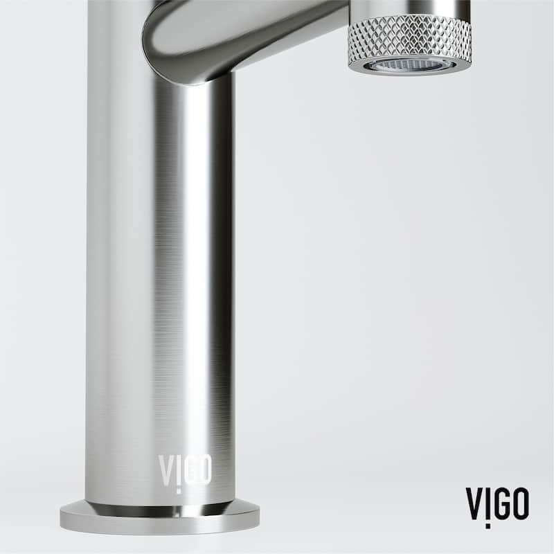 VIGO Sterling 7" H Single Handle Single Hole Bathroom Faucet - Without Extras - Brushed Nickel