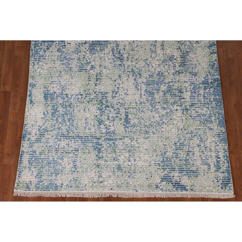 Abstract Area Rug Hand-Knotted Modern Wool Carpet - 5'5"x 7'10"