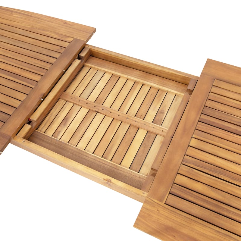 Christopher Knight Home- Lysander 7 Piece Acacia Wood Outdoor Dining Set