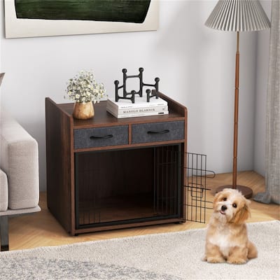 Stylish Dog Cage with Furniture, Multi-Functional Pet Enclosure for Home Use - 24.5" × 19.5" × 25" (L × W × H)