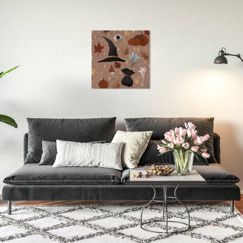 Wynwood Studio Prints Holiday and Seasonal Spooky Goodies Brown and Light Brown Modern & Contemporary Wall Art Canvas Print - 20 x 20