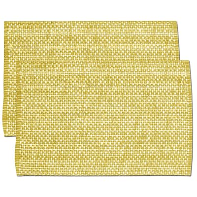 Sweet Home Collection Two Tone Cotton Woven 13x19 Placemats Gold (Set of 2, 4, or 6)