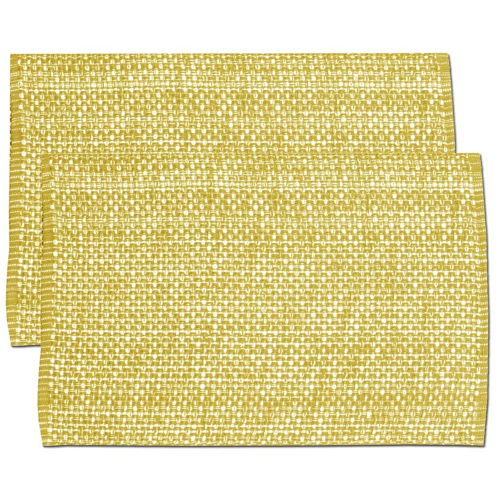 Sweet Home Collection Two Tone Cotton Woven 13x19 Placemats Gold (Set of 2, 4, or 6)