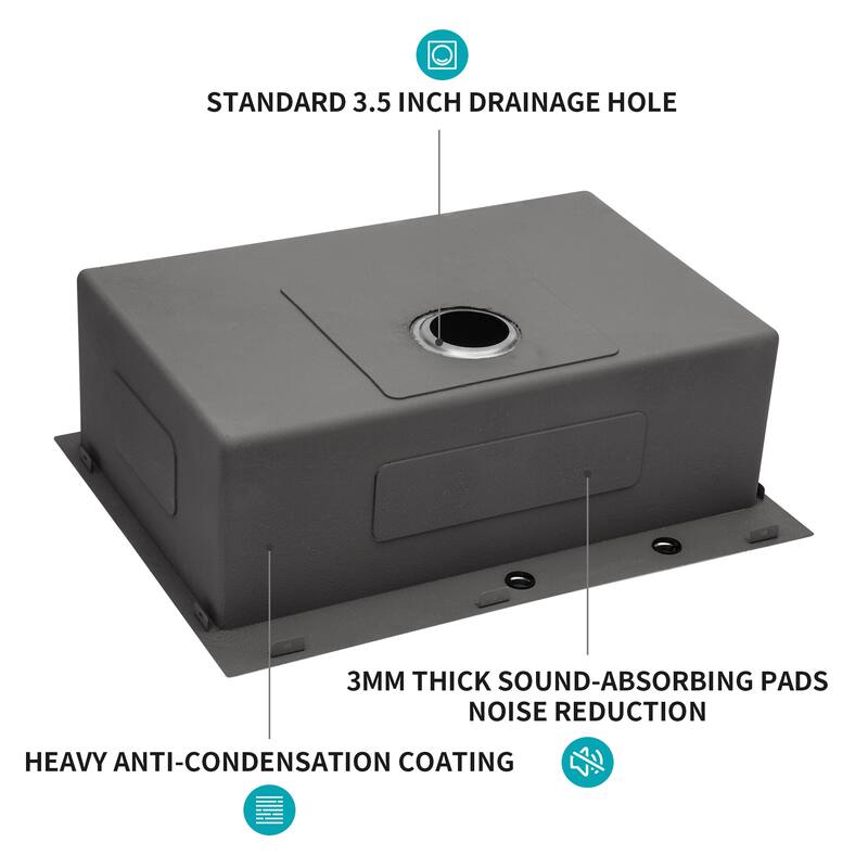30 x 22 x 9 inch Kitchen Sink Drop In 16 Gauge Stainless Steel 30" Single Bowl Topmount Kitchen Sink Basin