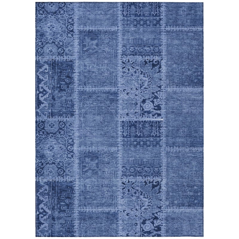 HomeRoots Patchwork Transitional Rectangle Outdoor Rug