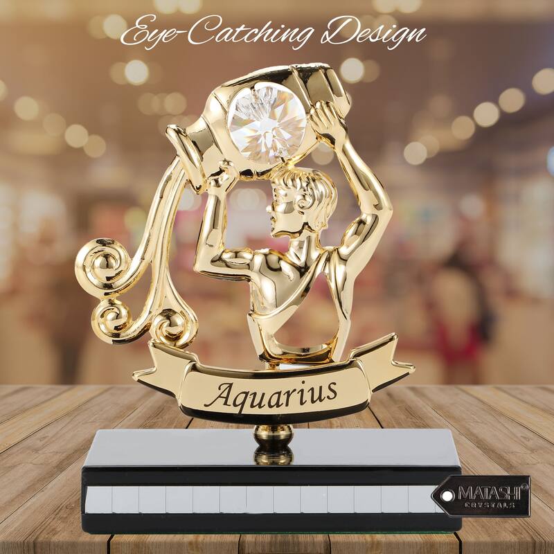 Matashi 24K Gold Plated Zodiac Astrological Sign Aquarius Figurine